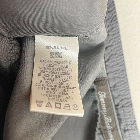 Tommy Bahama gray silk drawstring button up joggers size 6 - Picture 7 of 7